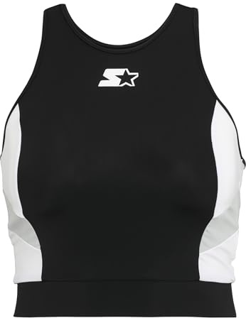 STARTER BLACK LABEL Damen Ladies Starter Sports Cropped Top Black/White, XL