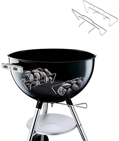OLIGAI Edelstahl-Holzkohleschienen für Weber-Holzkohlegrill, indirektes BBQ-Grillzubehör für 45,7 cm/55,7 cm/66 cm Weber, Ersatz für 7402 Holzkohleschienen (2 Stück)