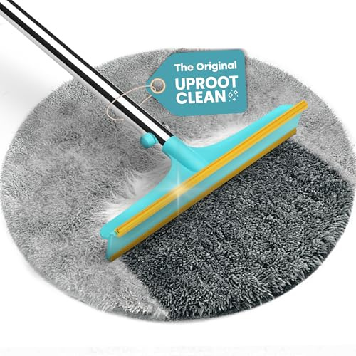 Uproot Cleaner Xtra Pet Hair Removal Tool: Reusable Carpet Rake with Telescopic 60 Handle - As Powerful as Uproot Cleaner Pro Pet Hair Remover, but Made for Carpets, Curtains - Don't Bend Don't Kneel