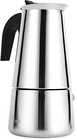 Espressokocher 300ml Für Induktionsherd & Herdplatte mit Edelstahlkonstruktion Kaffeekanne für Home Office, Frühstück zu Hause, Bürogebrauch