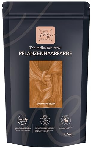 Thats me Organic® Profi Pflanzenhaarfarbe Nachfüllpack (warm tizian blond) – Bio Haarfarbe ohne Chemie – Ideale Haarfarbe auch während der Schwangerschaft und Stillzeit