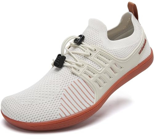 WateLves Wide Water Shoes Womens Mens Barefoot Zero Drop Diabetic Shoes Beach Walking Sneakers (Beige, 39)