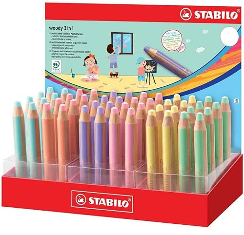 STABILO Multitalent Bleistifte woody 3 in 1, Display mit 48 Stück