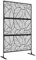 Outsunny Dekoratives Sichtschutzpaneel Paravent Outdoor schwarz mit Pflanzenmotiv aus Metall - 122 x 45 x 198 cm, schwarz