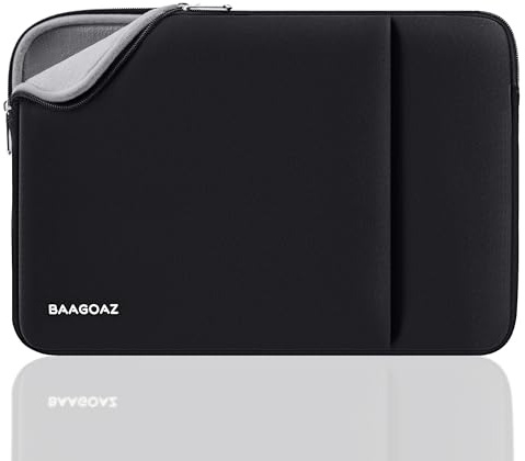 BAAGOAZ 13-14 Pulgadas Funda Portatil para 13,3 Pulgadas Ordenador Portátil PC Laptop Chromebook, Compatible con 14,2 MacBook Pro M4 M3 M2 M1 Pro/MAX 2025 2024 2023 2022 Bolsa Funda Protectora, Negro