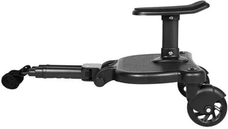 UnUniversal Buggy Board Kiddyboard con asiento, tabla de ruedas, para cochecito, pedal, cochecito, kiddyboard con debajo ligero cochecito de tres ruedas, negro, hasta 25 kg