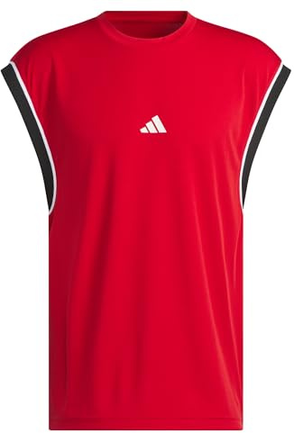 adidas Homme Basketball All World Sleeveless Tank, Team Power Red 2 / Black, XL