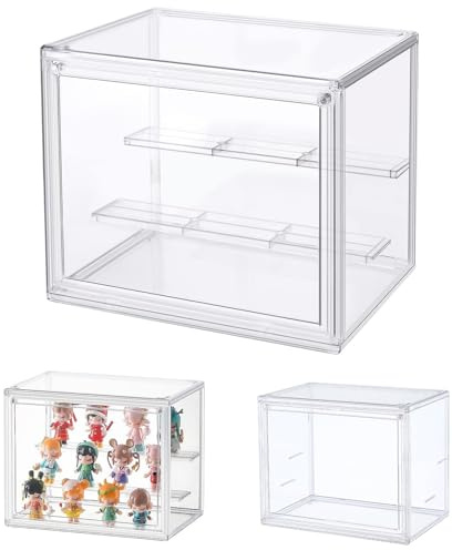 Dasellfa Vitrinas para Colecciones, Plexiglass Vitrina Expositora,Expositor Metacrilato,Vitrina Coleccionista Acrílico Transparente, con Puerta,Figuras de AccióN,Juguetes,Miniaturas (27*18*22)
