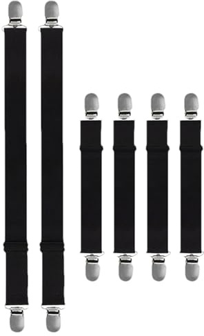 Correa elástica para mantel, correa de clip para mantel | Correa de soporte de sábana | Pinza de mantel de picnic ajustable, 6 piezas, correa de pinza de cama para mesas gruesas, fiesta, restaurante
