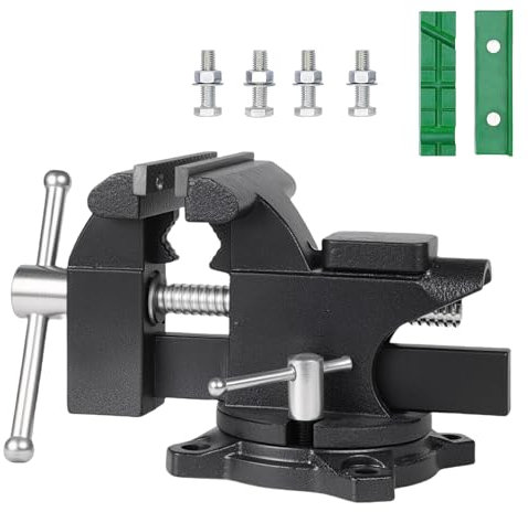 Schraubstock，110 mm Werkbankschraubstock, Tischschraubstock drehbar 270°, Hochleistungs-Schraubstock mit multifunktionalen weichen Backen