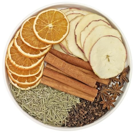 Simmer Pot Potpourri, Warm House Stovetop Potpourri with Cinnamon, Cloves, Apple, Orange and Star Anise, Simmering Potpourris for Home Fragrance, Odor Removal, Holiday, Relaxing, Housewarming Gift