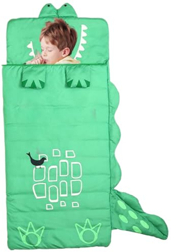 Kids Sleep Bag, 62.99x23.62 inch Cartoon Dinosaur Nap Mat, Cozy Sleeping Bag for Boys and Girls, Children's Cartoon Sleeping