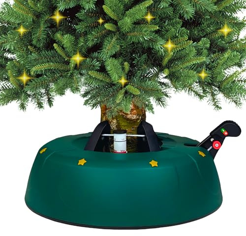 Stabiler Christbaumständer für Baumhöhe bis 3m, mit Fußpedal und Einseiltechnik, inkl. 3L Wassertank, Weihnachtsbaumständer mit Sicherheitssystem, Grün (Matt) – Kamai Start 3.0