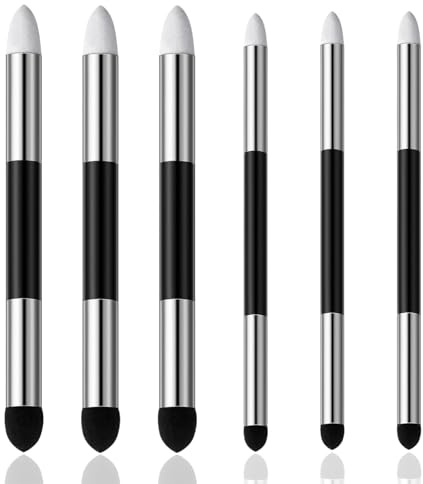 6 Pièces Estompe Dessin Double Tête, Stylos Mélangeurs avec Pointe Éponge et Feutre, Éponges à Double Pointe Outil Estompe pour Croquis, Fusain, Pastel et Outils d’Ombre