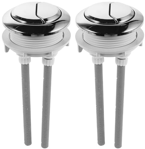 DECOMELODY 2 Pezzi Pulsante Doppio Scarico Wc 48×57 MM Set 2 Pezzi, Maniglia Ricambio Serbatoio Water Compatibile Wc Tradizionali, Sostituzione Rapida per Bagno Domestico