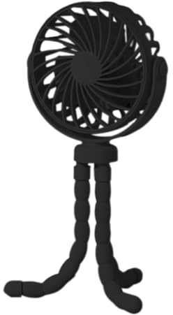 Buhdjfnke Ventilador, Ventilador de Escritorio para Acampar, Ventilador de Trípode Recargable USB, con Ventilador de Luz Negro