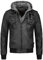 Indicode Herren Aaron Lederjacke mit abnehmbarer Kapuze | Kunstlederjacke Übergangsjacke Black L