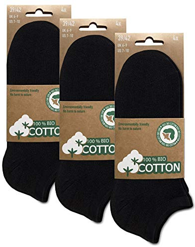 BIOBASICS Calzini sneaker corti BIO da uomo e da donna (4-12 paia) OEKO-TEX 100 cotone, 39-42