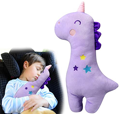 auvstar Auto Kissen für Kinder, Auto Sicherheitsgurt Kissen Kinder,Auto sicherheitsgurt Schulterpolster, Sitzgurt Gurtpolster für Kinder,Weiche Auto Nackenstütze für Kinder Erwachsene (Einhorn)