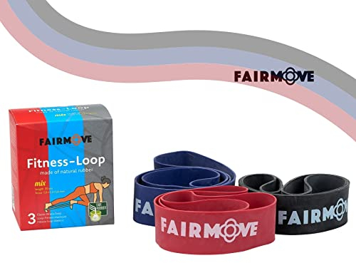 FAIRMOVE Gymnastikband elastisch kurz 100% Latex, Widerstandsband Theraband für Krafttraining Yoga Crossfit Muskelaufbau