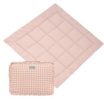 Molis&Co - Krabbeldecke 120x120x5 cm - 100% Baumwolle (OEKO-TEX) - Multifunktionale Spielmatte, Dick & Weich Gepolstert - Ideal als Babydecke & Spieldecke - Dusty Rose