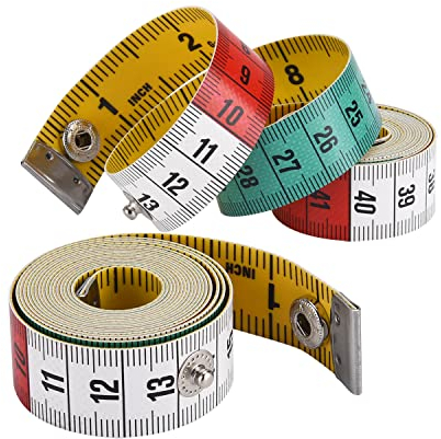 2 Pièces Metre Ruban Couture, Mettre Ruban Mesure Corps, Metre de Couturiere en 150 cm / 60 pouce, Metre de Couture Double Face avec Bouton, pour les Mesures de Couture et les Mesure Tour de Taille