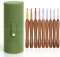Aeelike Häkelnadel Set Holzgriff, 9 Stück Ergonomische Häkelnadeln mit Grüne Aufbewahrungsbox für Arthritische Hände, 2,0-6,0 mm Leichte Starter Häkelnadeln mit Bunte Aluminium-Hakenkopf für Anfänger