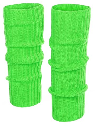 KarneLux Calentadores de piernas sexy - calcetines de neón para disfraces de los años 80-90 para fiestas temáticas, máscaras, carnaval o baile - mujer talla única, 40 cm