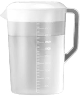 Dinglong 2.5-5L Pichet D' Eau Froide Grande Capacité en Plastique Carafe à eau en plastiqueavec Couvercle Échelle Pour le jus chaud, le thé, les boissons, le lait - Vert