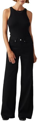Levi's Damen 318 Shaping Wide Leg Jeans, Soft Black, 31W / 30L