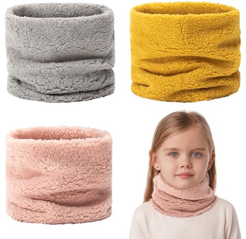 3 Stück Loop Schal für Kinder - Warm Fleece Winter Schlauchschal für Kleinkind Jungen Mädchen, Flauschig Baby Loop Schal 1-7 Jahre Alt (Girl)