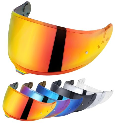 Motorradhelm Visier Helmvisier für GT Air 3 CNS-1C Helmvisier Motorrad Windschutz Helm Objektiv Visier Motorradhelm UV-Schutz Helm Ersatz (Chromrot)