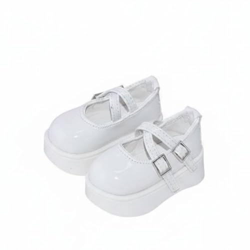 Jiuvaso Calzatura per Bambole Scarpe Bambola Accessorio PU Pelle Finitura Liscia Silhouette Elevata Adatto a Esposizione Bambole Decorazione Casa E Regali , Bianco , Scarpe Da 4 Punti