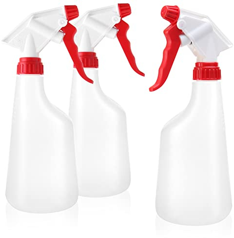 com-four® 3x Sprühflasche - Wasser-Pumpsprüher mit 28/400 Gewinde für Haushalt, Garten, Werkstatt, Auto - Zerstäuberflasche mit Verstellbarer Düse - 600 ml