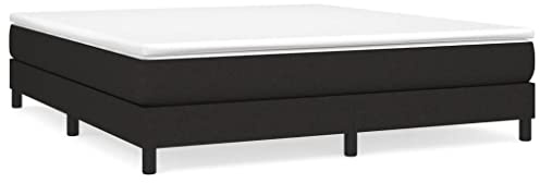 XHNIFBN Cama con somier de 180 x 200 cm, color negro, con muelles ensacados y colchón de 20 cm y cubrecolchón de 5 cm, funda de tela resistente, zona de descanso de dureza media para dormitorios y