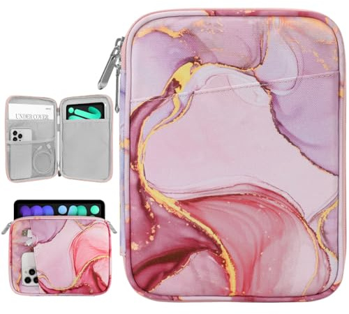 Dadanism 8-9 Zoll Tablet Sleeve Tasche Kompatibel mit iPad mini 7/6 8,3 2024/2021, iPad mini 5/4/3/2/1 7,9, Galaxy Tab A7 Lite 8,7 2021/Tab A 8,0, Tab M8 (4/3/2) 8, Tab M9 9 2023, Trübes Rosa