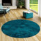 Luxus Super Soft Hochflor Langflor Teppich Rund Flauschig Weich Wohnzimmer Schlafzimmer Melia Petrol