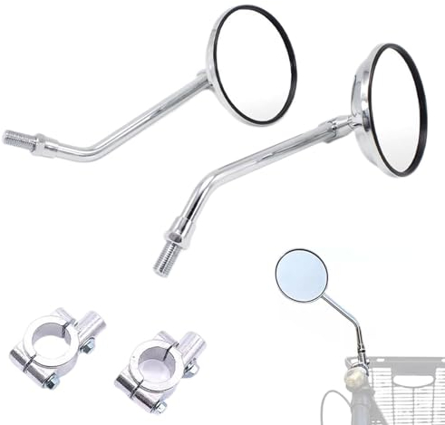 DECORN 2er-Pack Fahrradspiegel, Vintage Fahrradspiegel aus Metall für Lenker, Verstellbare Rückspiegel für Mountainbike, Rennrad, Fahrrad, Elektro-Motorrad,Round