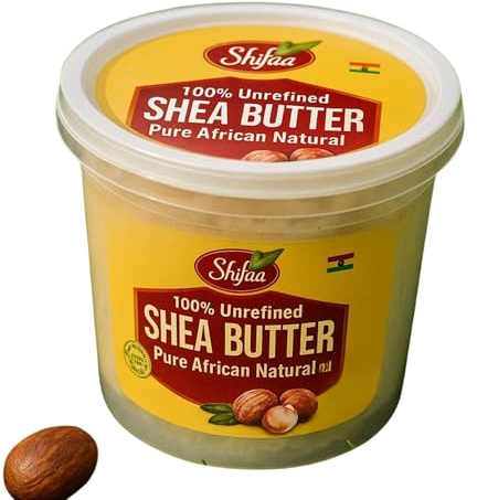 Shifaa Shea Butter - 100% Pure and Unrefined from Ghana I Raw, Natural Moisturizer & Organic for Skin, Hair & Body - 400g