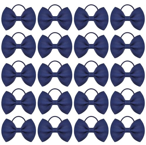 Paquete De 20 Lazos Para El Cabello Azul Marino Con Lazo, Lazos Para El Cabello Para Niños, Accesorios Para El Cabello Para Niñas, Accesorios Para El Cabello Escolar