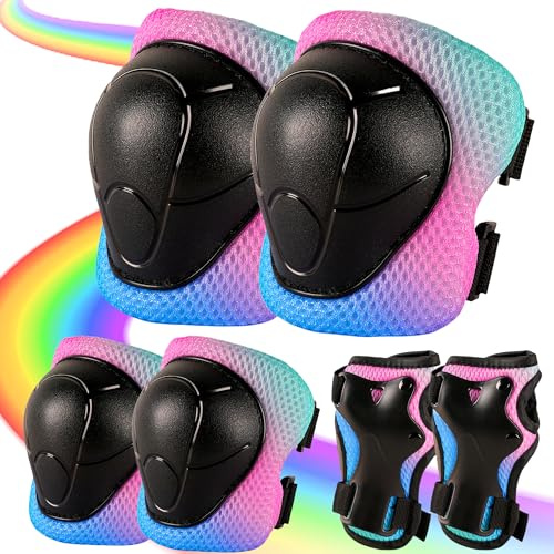 Knee Pads for Kids 3-14 Years Toddler Knee and Elbow Pads with Wrist Guards 3 in 1 for Bicycle Scooter Roller Skates Skateboarding