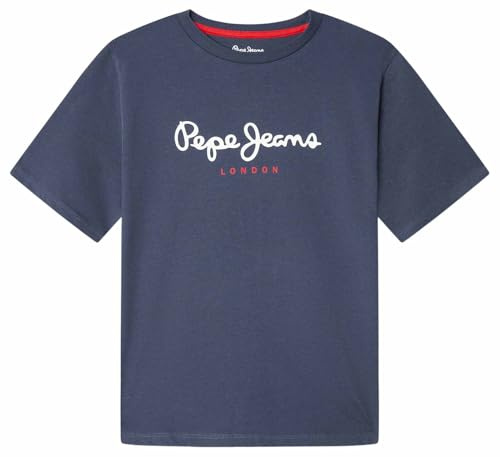 Pepe Jeans London New Art Camisa de Algodón de Corte Regular para Hombre, Lavado Azul