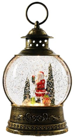 Carillon con di neve natalizia, stile vintage, musicale, con palla di neve, USB e batteria, decorazione per le vacanze in famiglia, feste al chiuso, riunioni, camera da letto, soggiorno, posto