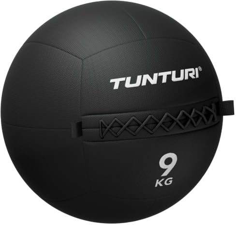 Tunturi Platinum Wall Ball - 9 kg - Noir - Application Fitness Gratuite Incluse
