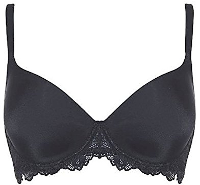 LORMAR Reggiseno Balconcino Mousse Pizzo Coppa C - Realizzato in Pizzo e Microfibra con Ferretto e Coppa Preformata in Tessuto Strech Disponibile nei Colori Bianco, Nero e Noisette