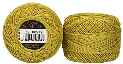 Anchor 4596012-00279 Stickgarne, 100% Baumwolle, 279, Stärke 12, 56m, 9 Gramm