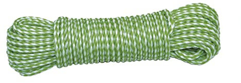 Amig - Cuerda de Plástico Trenzado Verde y Blanco Mod.20120 - Cordón Multiusos de Polipropileno para Tendederos de Ropa, Sujecciones de Lonas, Jardinería, Agricultura o Pesca - Medidas: Ø 4 mm x 10 m