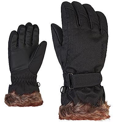 Ziener Mädchen LIM Ski-Handschuhe/Wintersport | warm atmungsaktiv, black-stru, 6,5