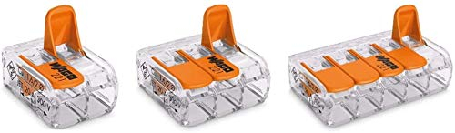 Gas N Pow3r Wago Ensemble de 30 bornes de raccordement 221-412, 221-413 et 221-415 (10 de chaque) 0,14 à 4 mm² Design compact avec Levier