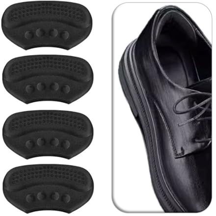 VivoFoot 4 PCs Anti-Slip Heel Grips, Thick Liners & Fillers for Half-Size Too Big or Loose Shoes, Heel Cushion Inserts, Heel Pads to Prevent Heel Slipping Out, Rubbing and Blisters (Black,6mm)